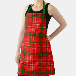 Red Christmas Tartan Kariertes Musterdesign Schürze