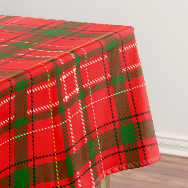 Red Christmas Tartan Kariertes Musterdesign Tischdecke (Von Creator hochgeladen)