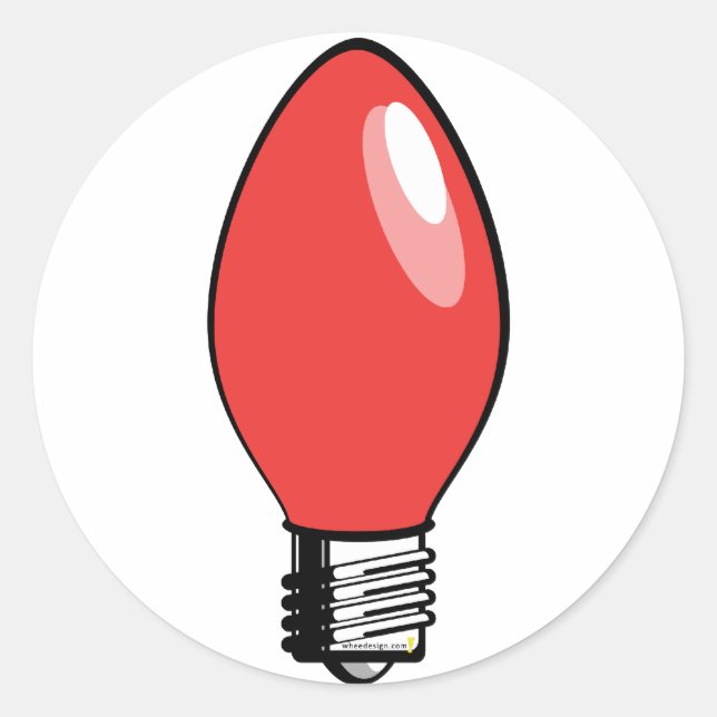 Red Christmas Tree Bulb Runder Aufkleber (Vorderseite)