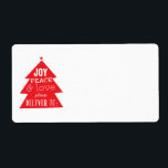 Red Christmas Tree Holiday Package Mailing<br><div class="desc">Ein kleiner,  roter Weihnachtsbaum trägt zu einer fröhlichen Botschaft der Freude,  der Ruhe und der Liebe bei.</div>