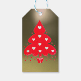 RED CHRISTMAS TREE HOLIDAY PARTY White Geschenkanhänger