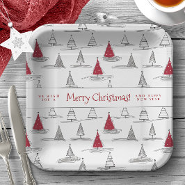 Red Christmas Tree Pattern#5 ID1009 Pappteller