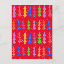 Red Christmas Tree Pop Art Postkarte