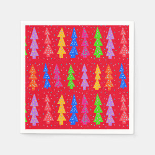 Red Christmas Tree Pop Art Serviette