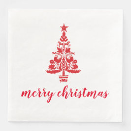 Red Christmas Tree Skandinavien Frohe Weihnachten Serviette