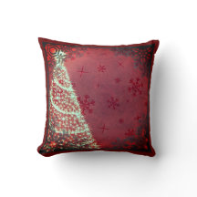 Red Christmas Tree Throw Kissen