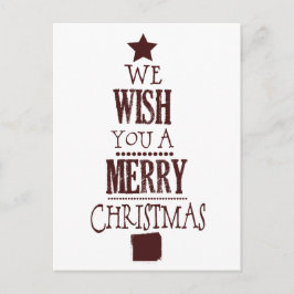 Red Christmas Tree Wish Feiertagspostkarte