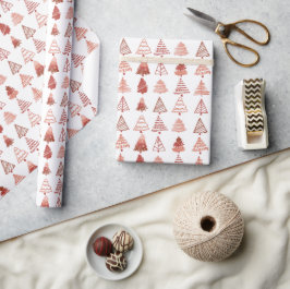 Red Christmas Trees Geschenkpapier