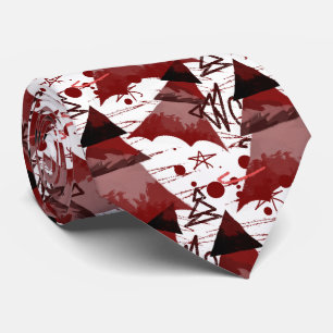 Red Christmas Trees Pattern Krawatte