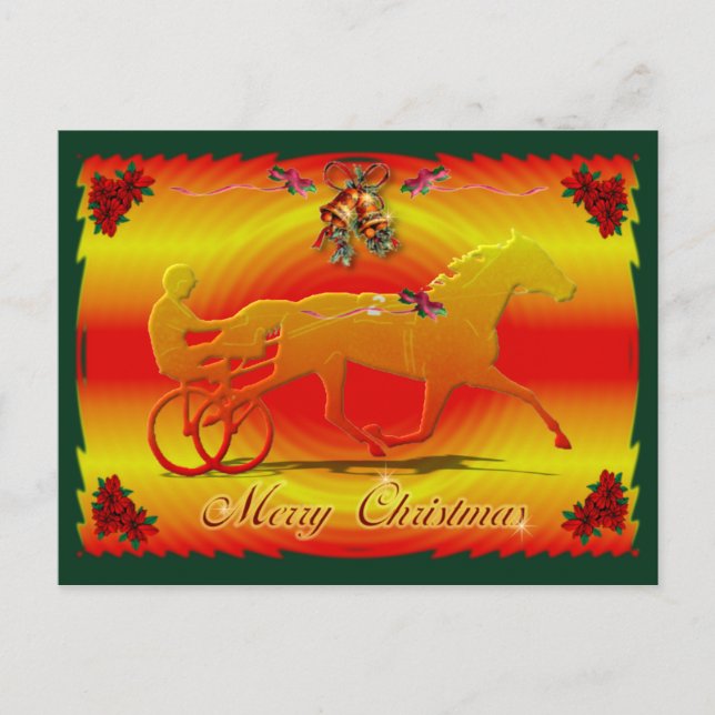 Red Christmas Trotter Feiertagspostkarte (Vorderseite)
