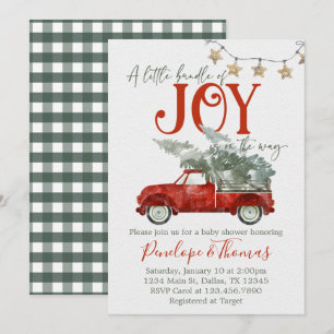 Red Christmas Truck Baby Shower Einladung