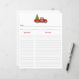 Red Christmas Truck & Tree Recipe Binder Beilage