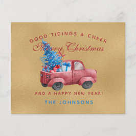 Red Christmas Truck Wasserfarbe Illustration Foto