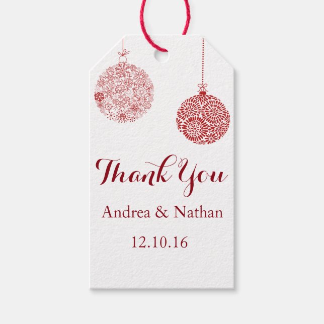 Red Christmas Vielen Dank, dass Sie das Geschenk T Geschenkanhänger (Vorderseite)