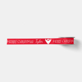 Red Christmas Weihnachtsbart personalisierter Name Satinband