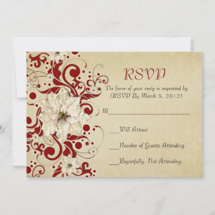 Red Christmas Wirbel Gold RSVP-Karte Einladung