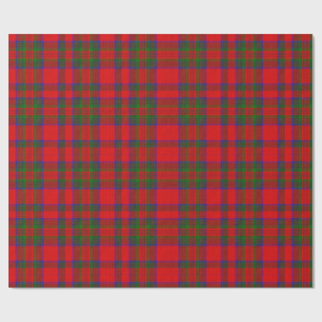 Red Christmas Wool Texture Plaid Geschenkpapier (Flach)