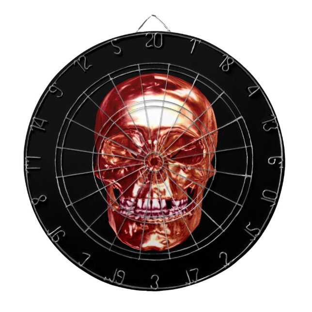 Red Chrome Skull Dart Board Dartscheibe (vorne)