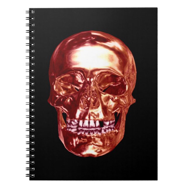 Red Chrome Skull Spiral Notebook Notizblock (Vorderseite)