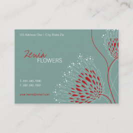 Red Chrysanthemum Blume Elegante Chic Floral Visitenkarte