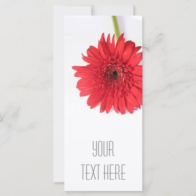 Red Chrysanthemum Ihre Text Flat Card (Vorderseite)