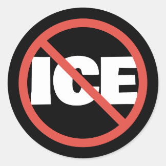 Red Circle Anti-Trump ICE Political Opinion Runder Aufkleber