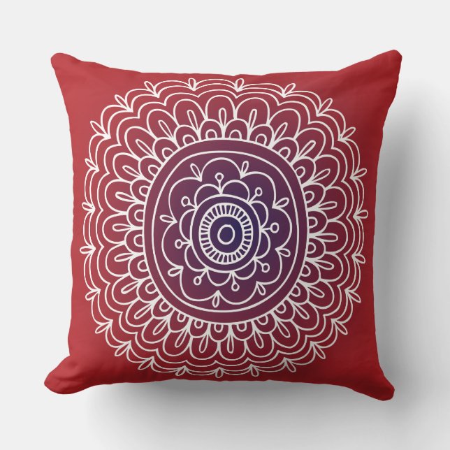 RED CIRCLE DESIGN Retro-Kissen Kissen (Vorderseite)