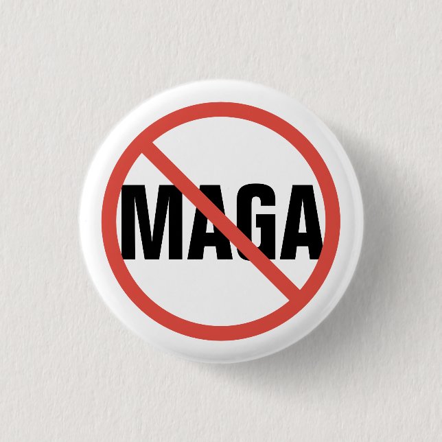 Red Circle No Signing Anti-MAGA Politische Meinung Button (Vorderseite)