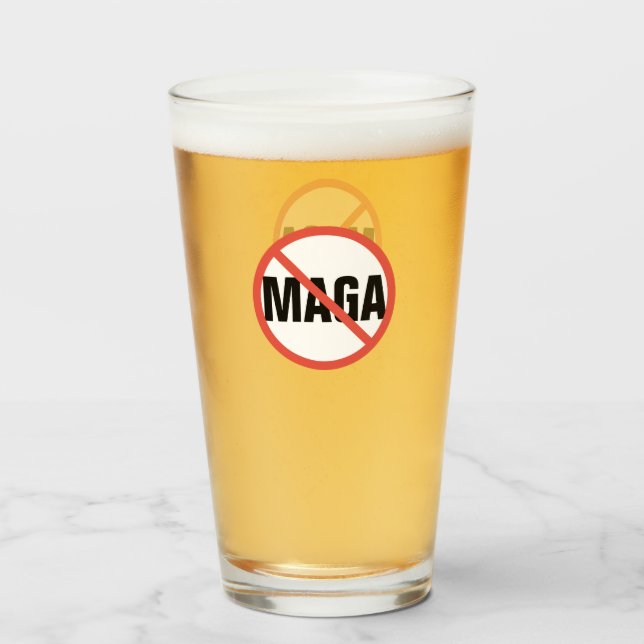 Red Circle No Signing Anti-MAGA Politische Meinung Glas (Vorne (Gefüllt))