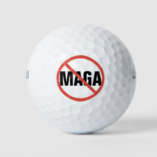 Red Circle No Signing Anti-MAGA Politische Meinung Golfball
