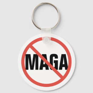 Red Circle No Signing Anti-MAGA Politische Meinung Schlüsselanhänger