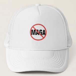 Red Circle No Signing Anti-MAGA Politische Meinung Truckerkappe