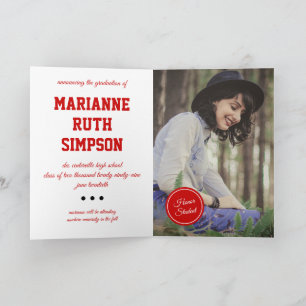 Red Circles Foto Abschluss Einladung