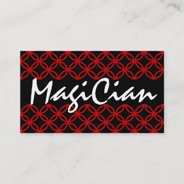 Red Circles Magician Business Card Visitenkarte (Vorderseite)