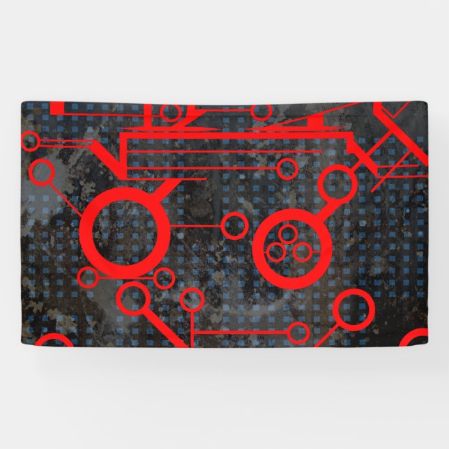 Red Circuit Banner (Horizontal)