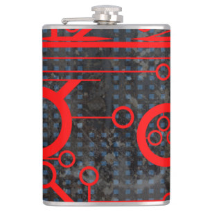 Red Circuit Flachmann
