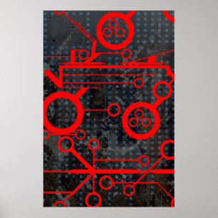 Red Circuit Poster