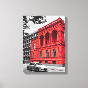 Red City Gebäude Minimalistisch Fotografie Leinwanddruck