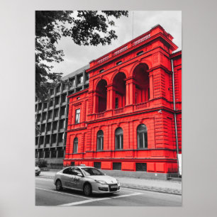 Red City Gebäude Minimalistisch Fotografie Poster