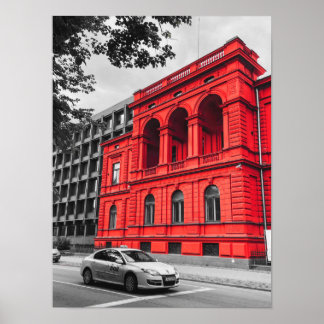 Red City Gebäude Minimalistisch Fotografie Poster