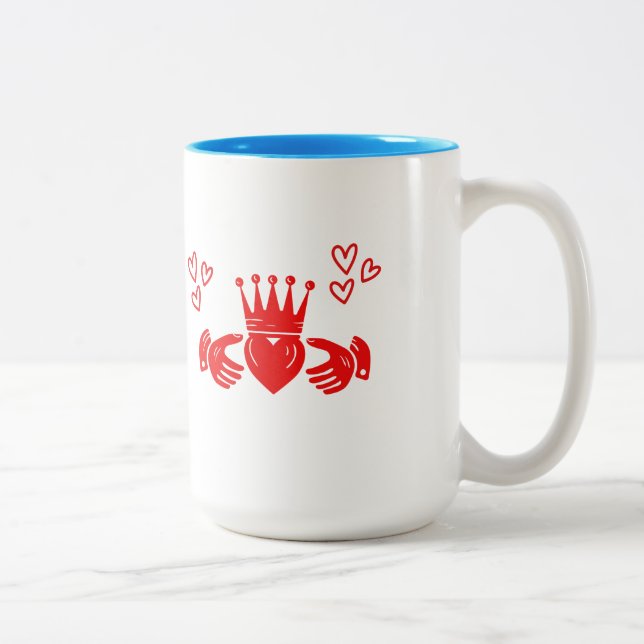 Red Claddagh Ring Coffee Mug (Droit)