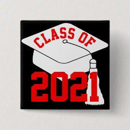 Red Class of 2024 Grad Cap Button