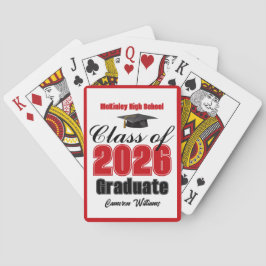 Red Class of 2026 Custom Graduation Party Spielkarten
