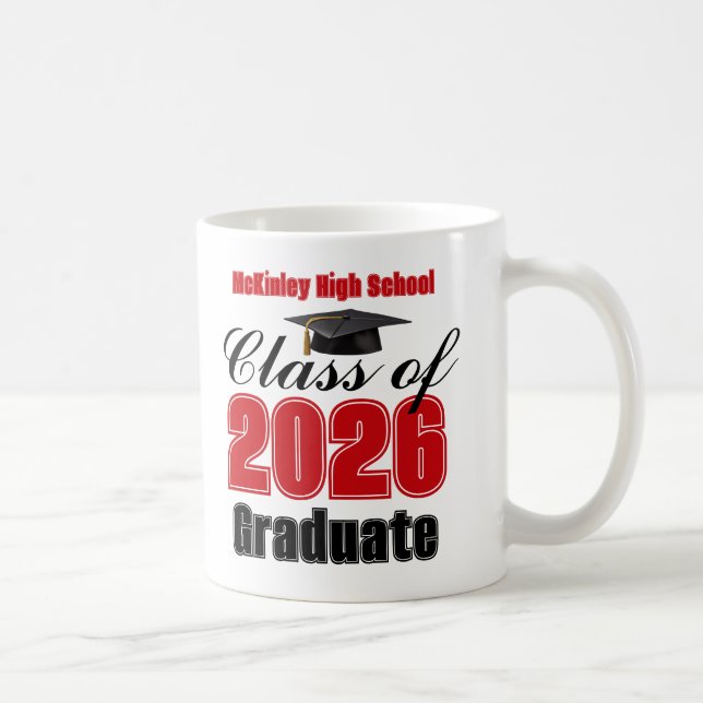 Red Class of 2026 Graduation Keepsake Kaffeetasse (Rechts)