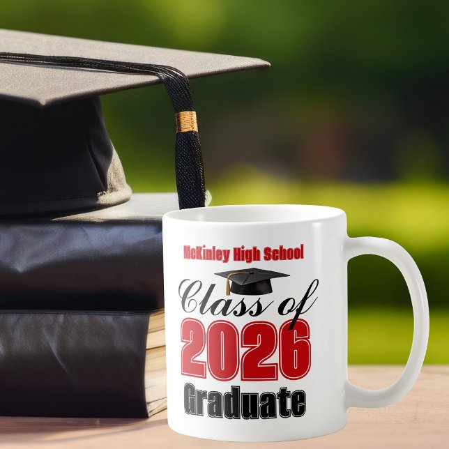 Red Class of 2026 Graduation Keepsake Kaffeetasse (Von Creator hochgeladen)
