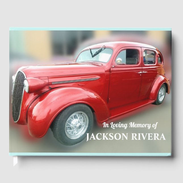Red Classic Car Memorial Gästebuch (Vorderseite)