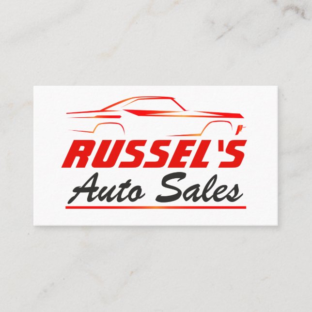 Red Classic Car Zoom Retro Auto Sales Visitenkarte (Vorderseite)