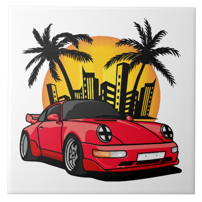 Red Classic Carrera - City Sunset Fliese (Vorderseite)