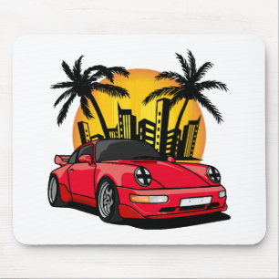 Red Classic Carrera - City Sunset Mousepad