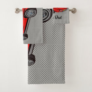 Red Classic Corvette Design Badetuch Set